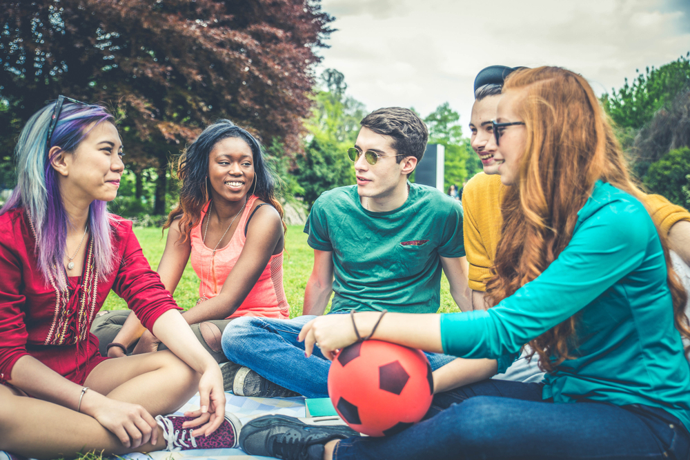 Group of teenagers outside